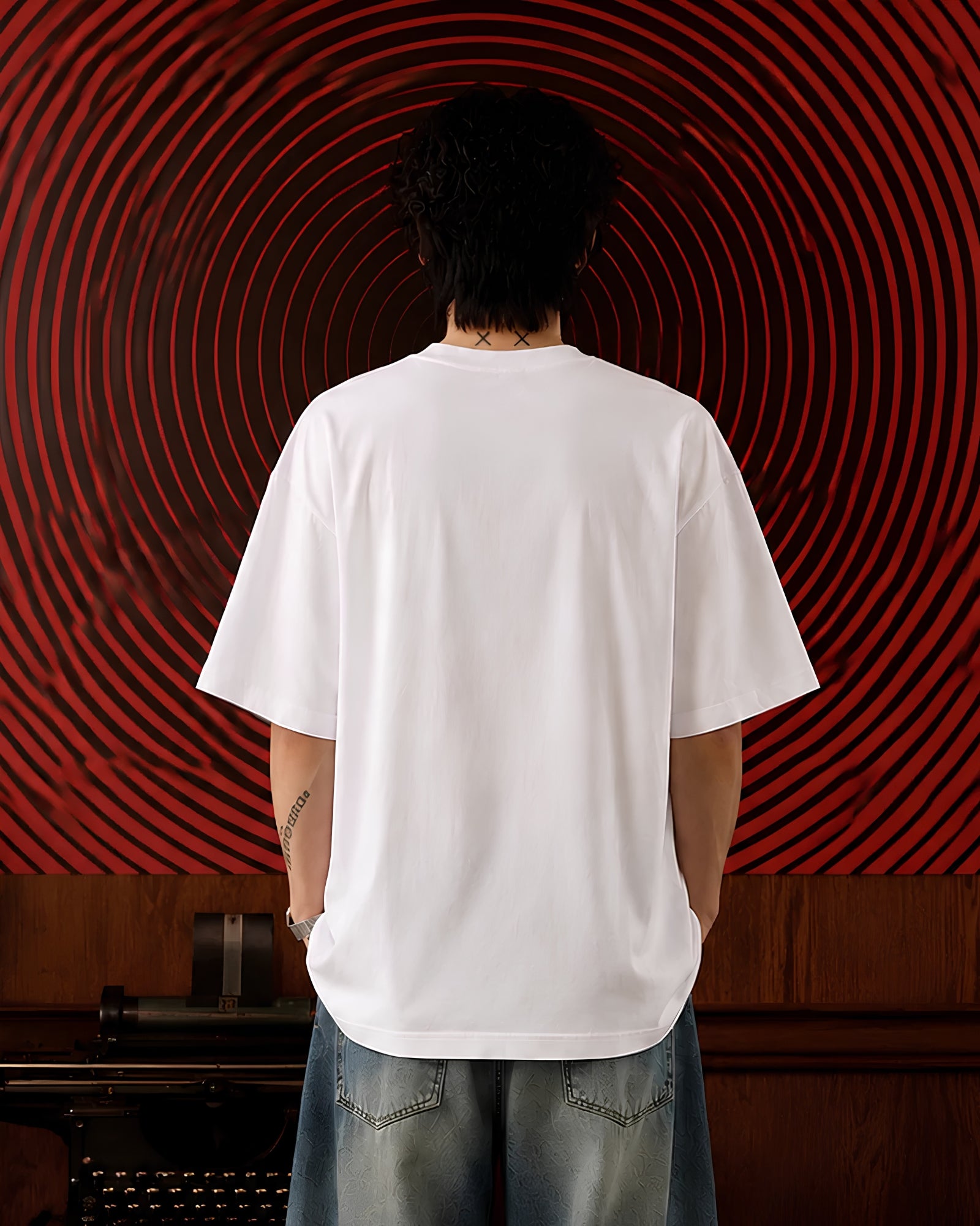 White Oversized T-Shirt - EKVER Apex Noise Heavyweight