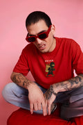 Cherry Red Oversized T-Shirt - EKVER Lil Shinobi Heavyweight