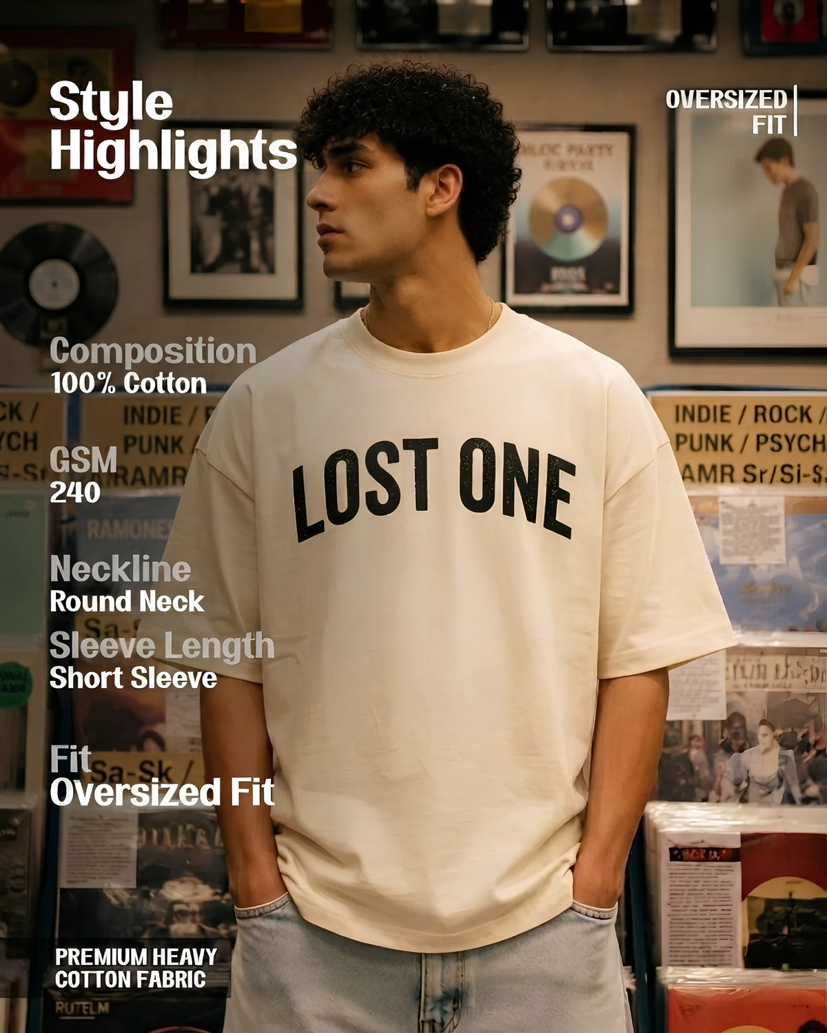 Butter Yellow Oversized T-Shirt - EKVER Lost One Heavyweight