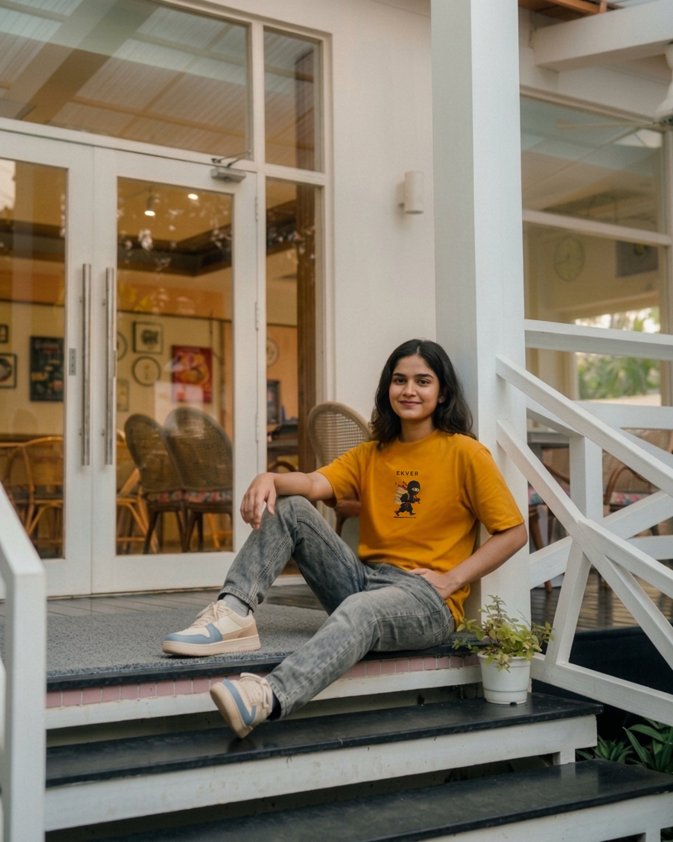 Amber Yellow Oversized T-Shirt - EKVER Lil Shinobi Heavyweight