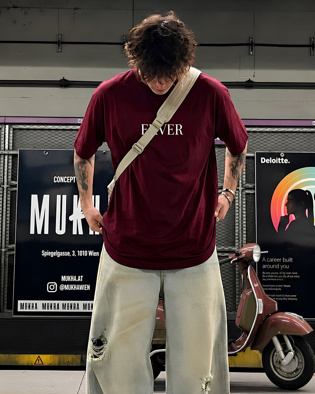 Oversized Maroon T-Shirt - EKVER Monarch