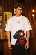 White Oversized T-Shirt - EKVER Apex Noise Heavyweight