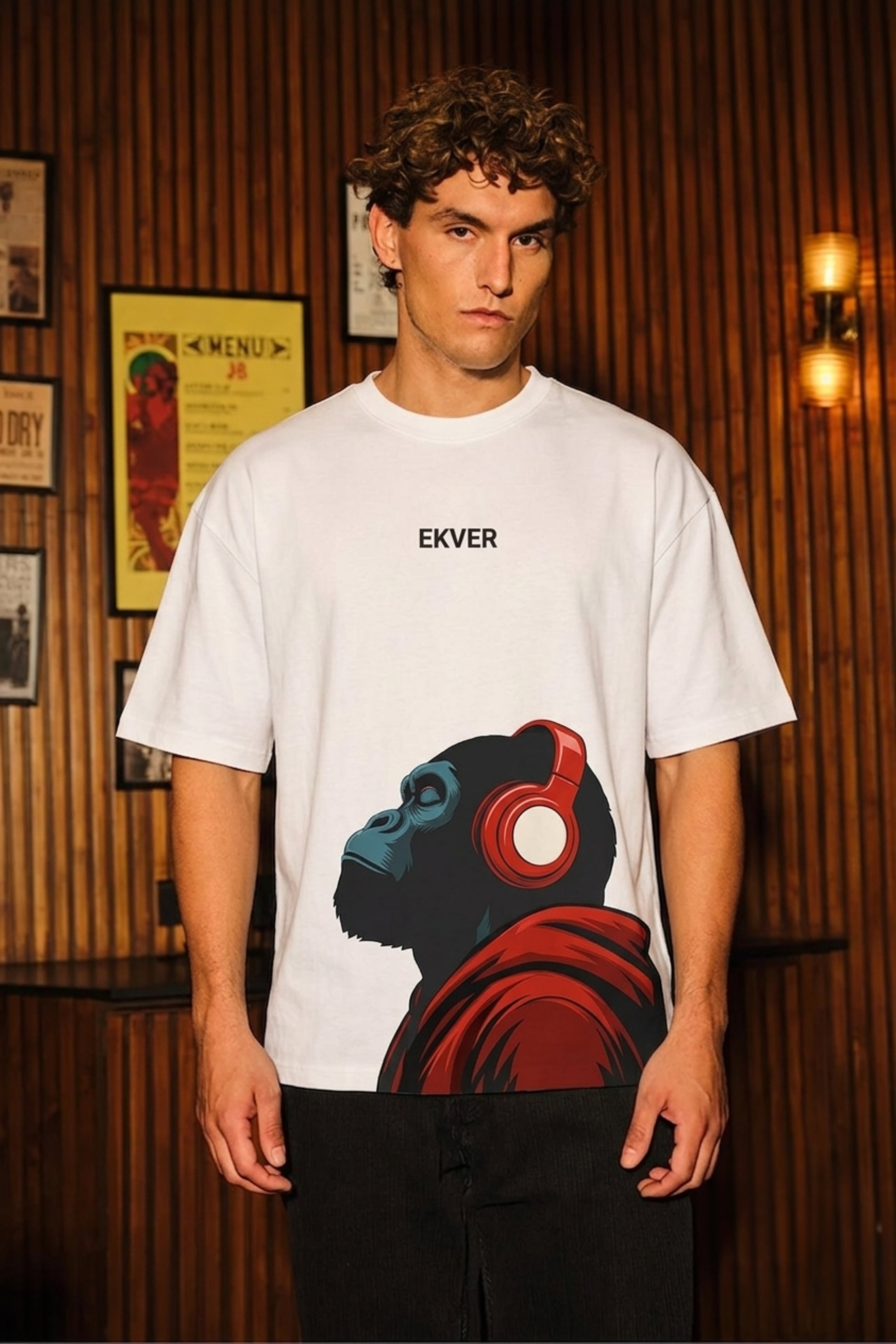 White Oversized T-Shirt - EKVER Apex Noise Heavyweight