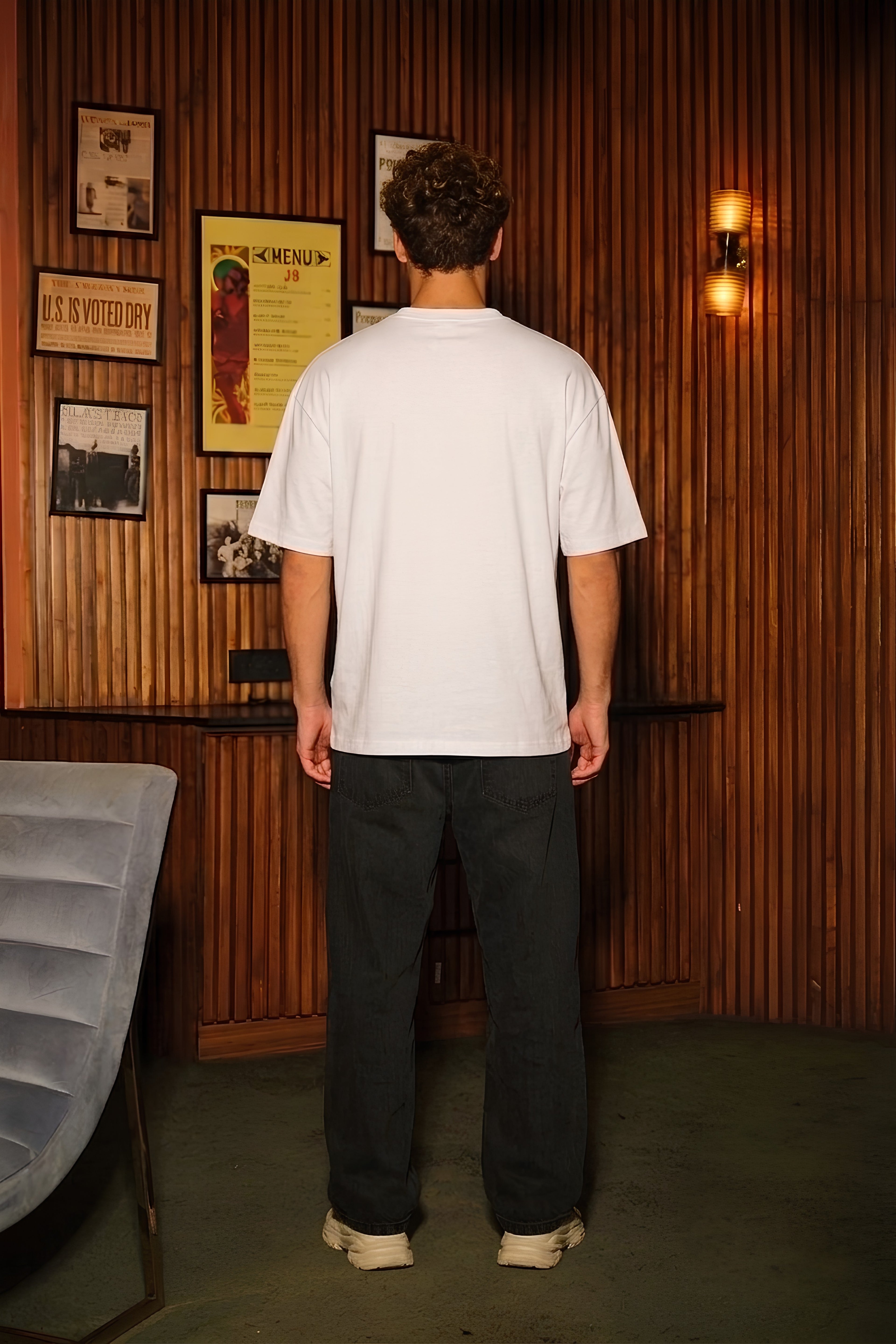 White Oversized T-Shirt - EKVER Apex Noise Heavyweight