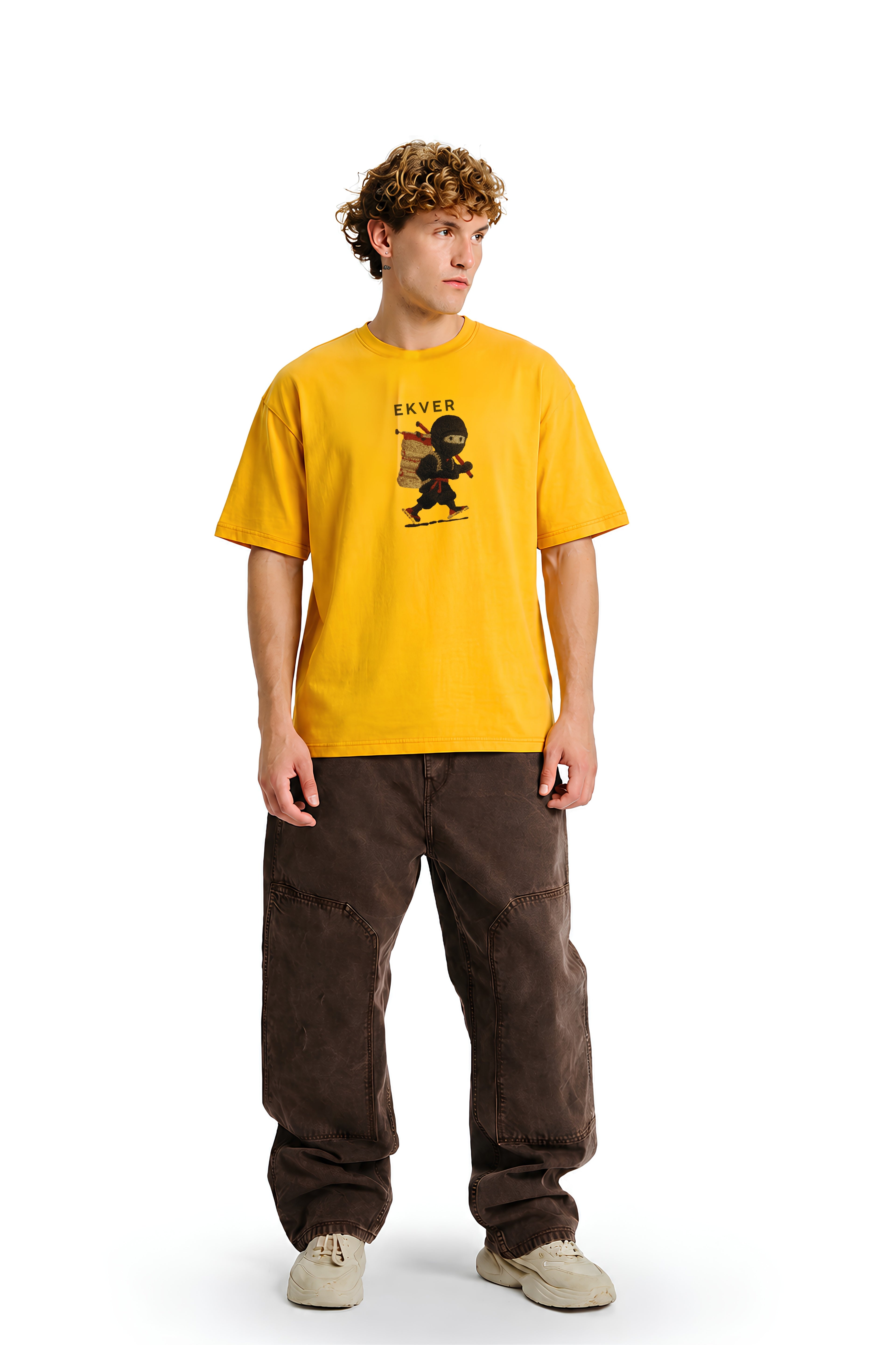 Amber Yellow Oversized T-Shirt - EKVER Lil Shinobi Heavyweight