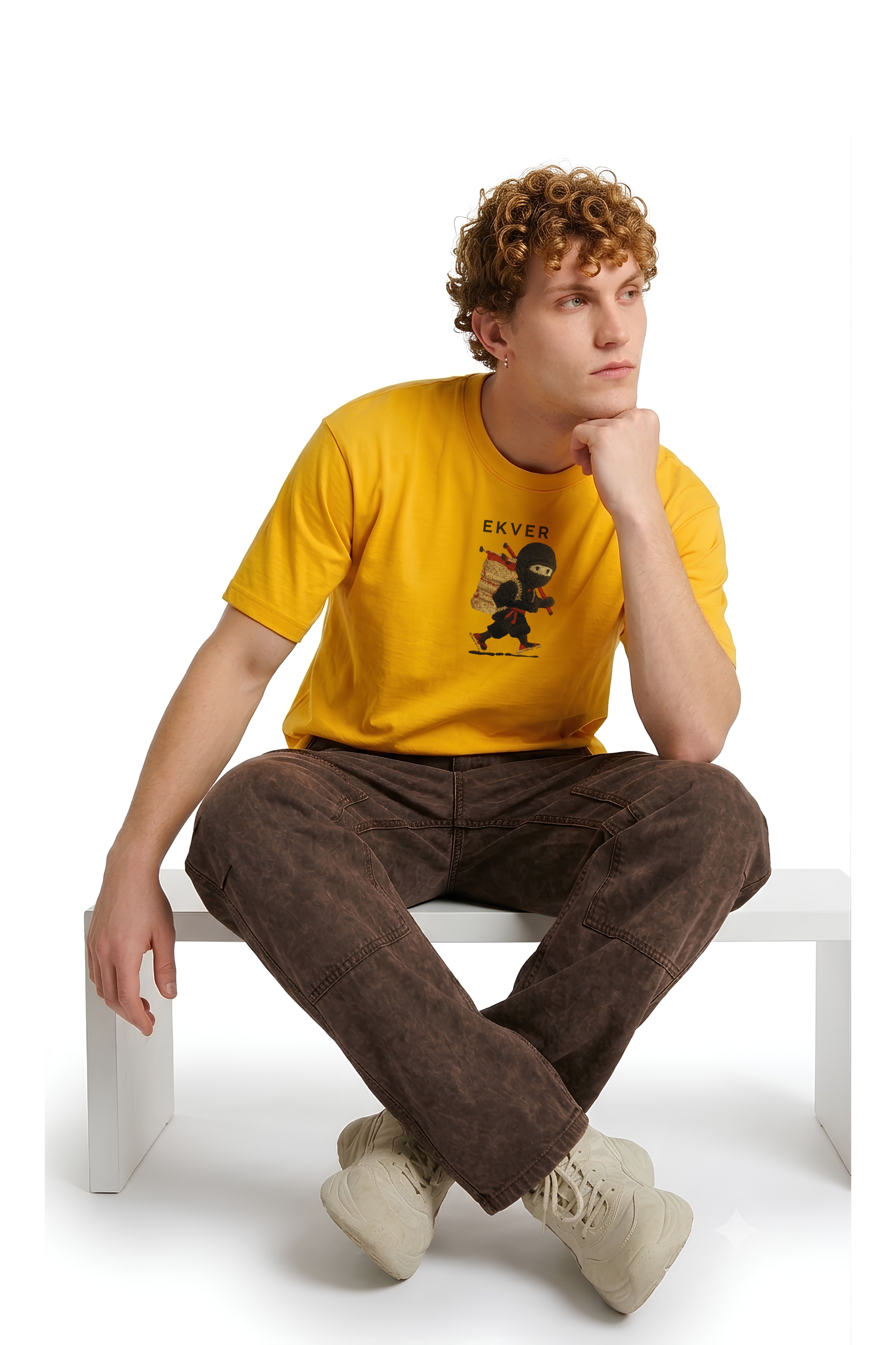 Amber Yellow Oversized T-Shirt - EKVER Lil Shinobi Heavyweight