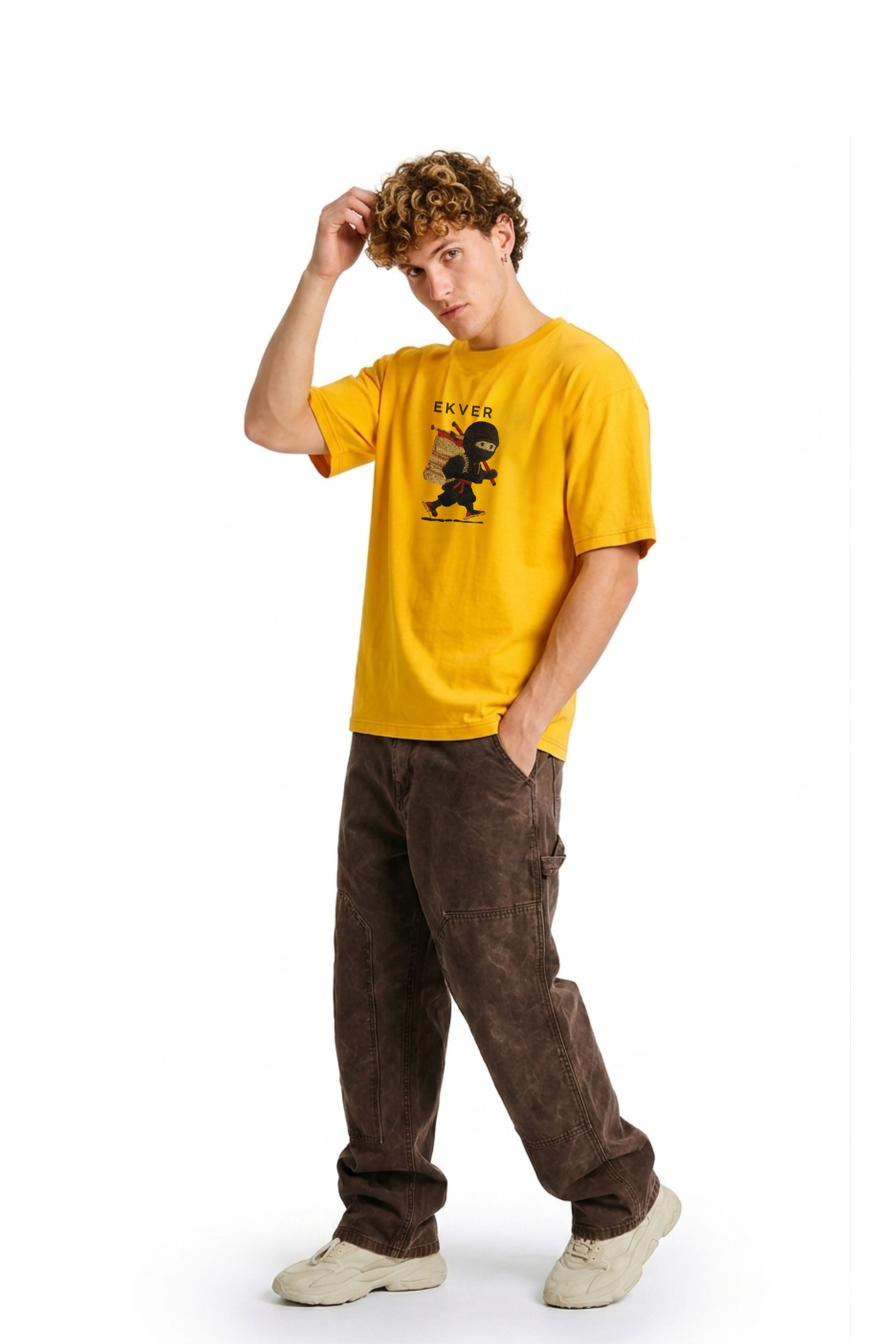 Amber Yellow Oversized T-Shirt - EKVER Lil Shinobi Heavyweight