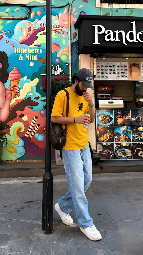 Amber Yellow Oversized T-Shirt - EKVER Lil Shinobi Heavyweight