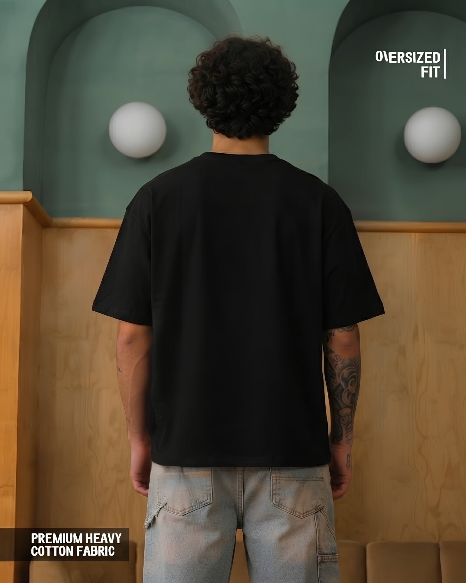 Black Oversized T-Shirt - EKVER Apex Noise Heavyweight