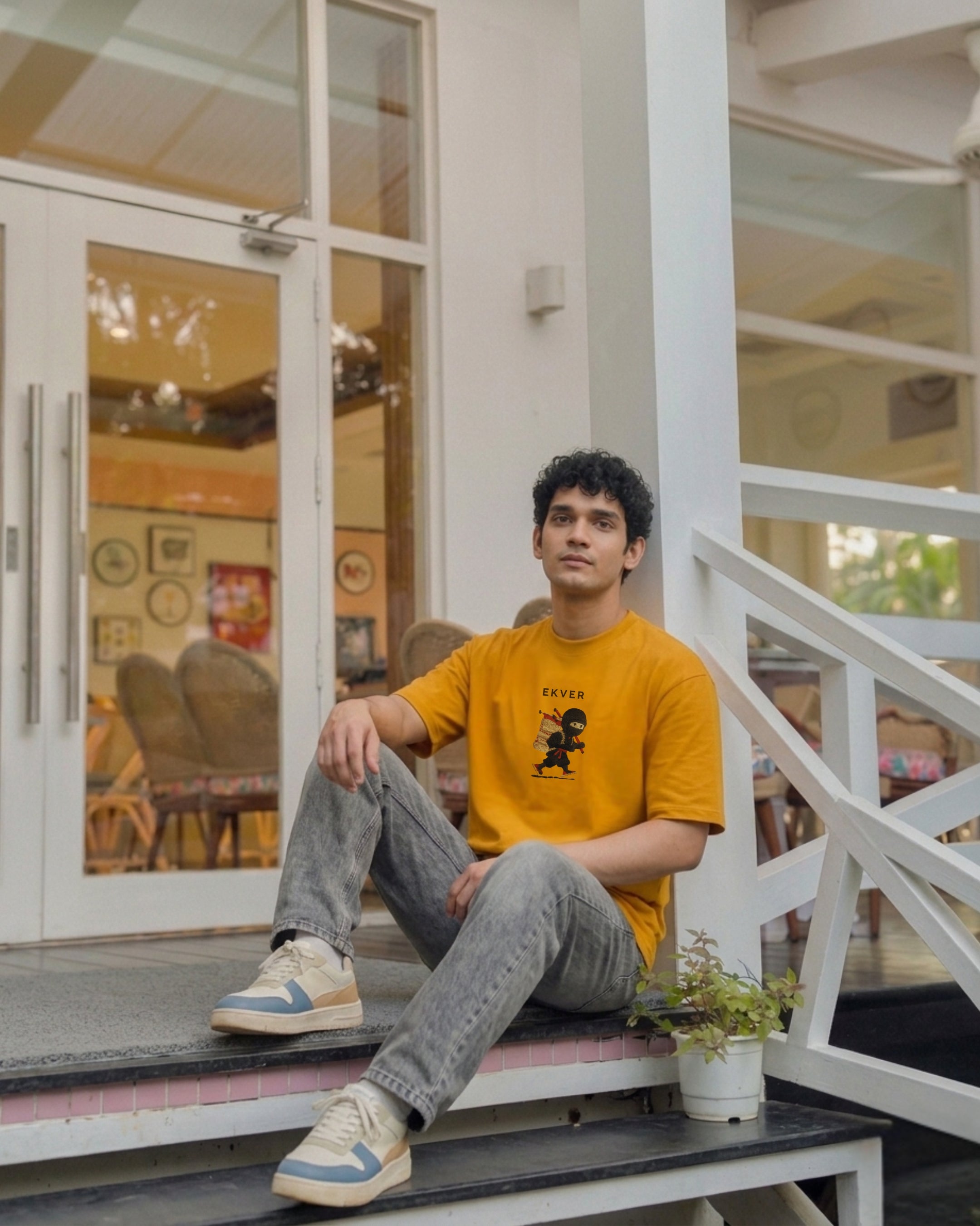 Amber Yellow Oversized T-Shirt - EKVER Lil Shinobi Heavyweight