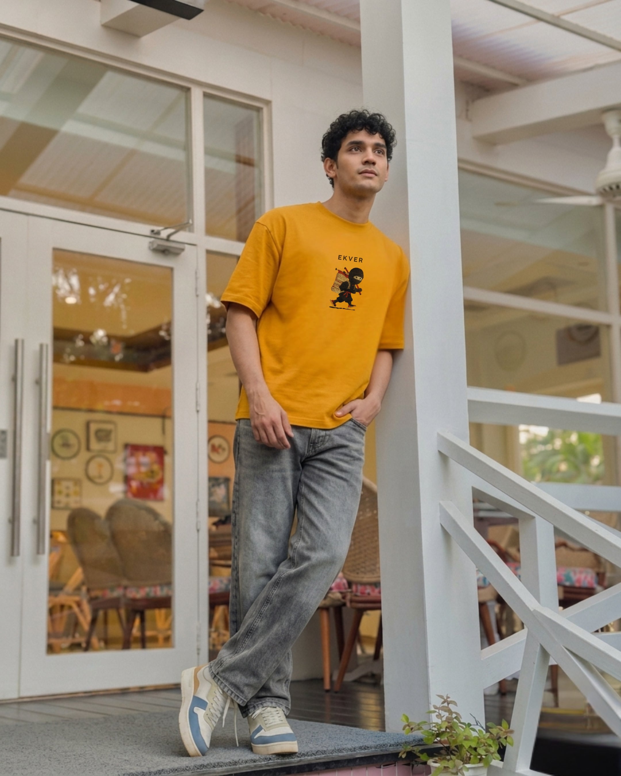 Amber Yellow Oversized T-Shirt - EKVER Lil Shinobi Heavyweight