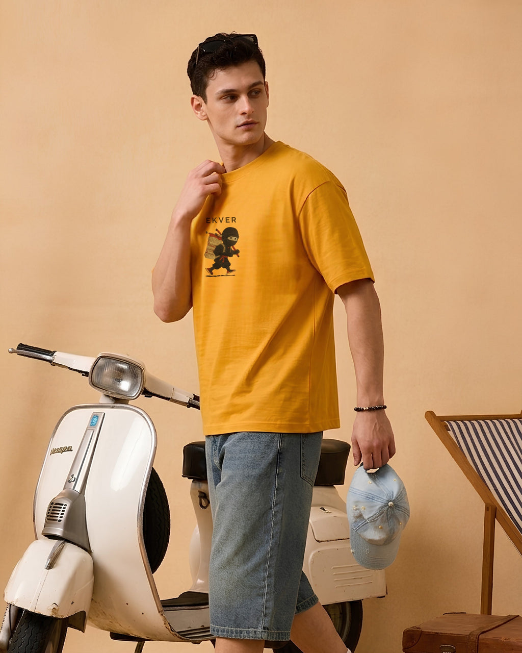 Amber Yellow Oversized T-Shirt - EKVER Lil Shinobi Heavyweight
