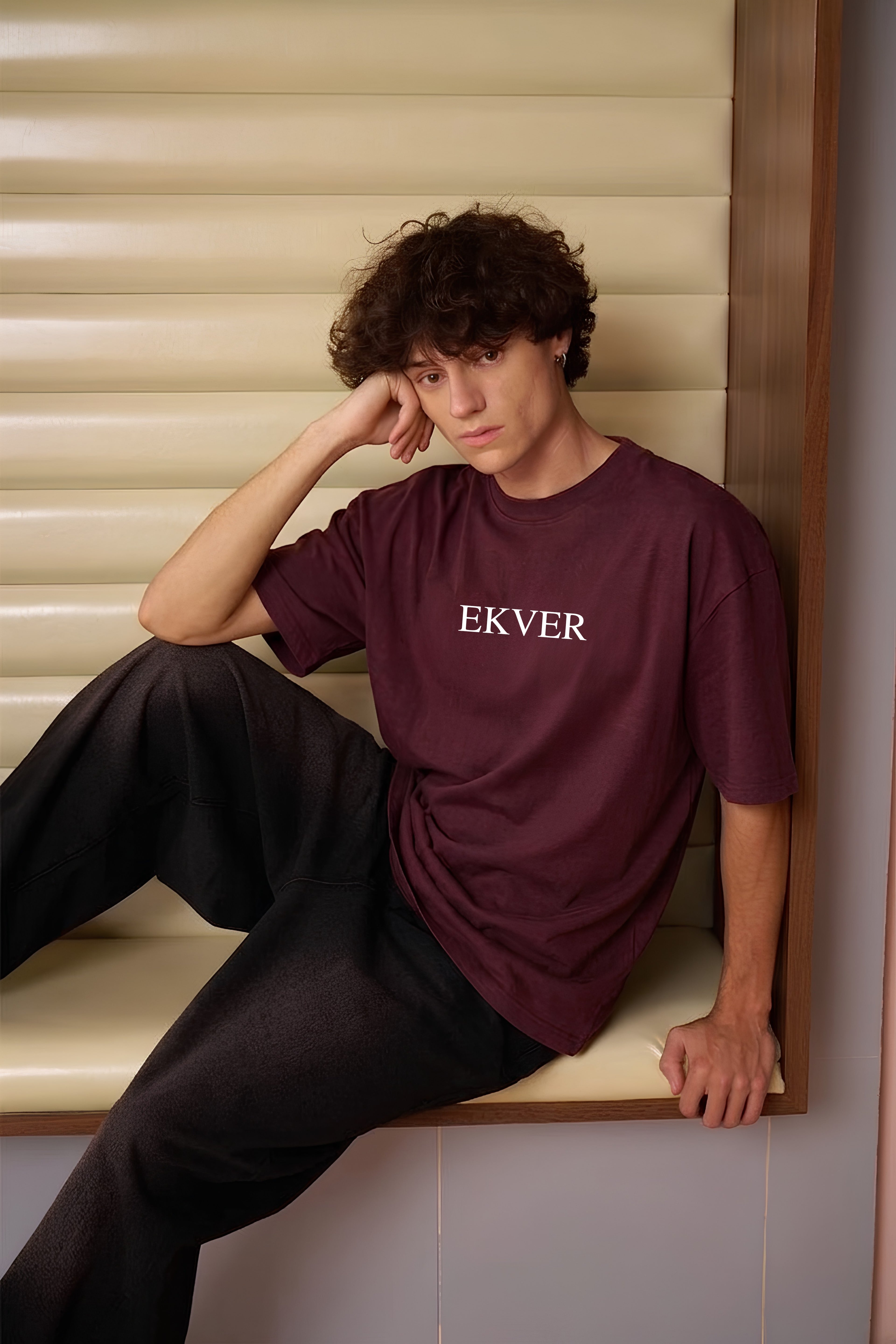 Oversized Maroon T-Shirt - EKVER Monarch