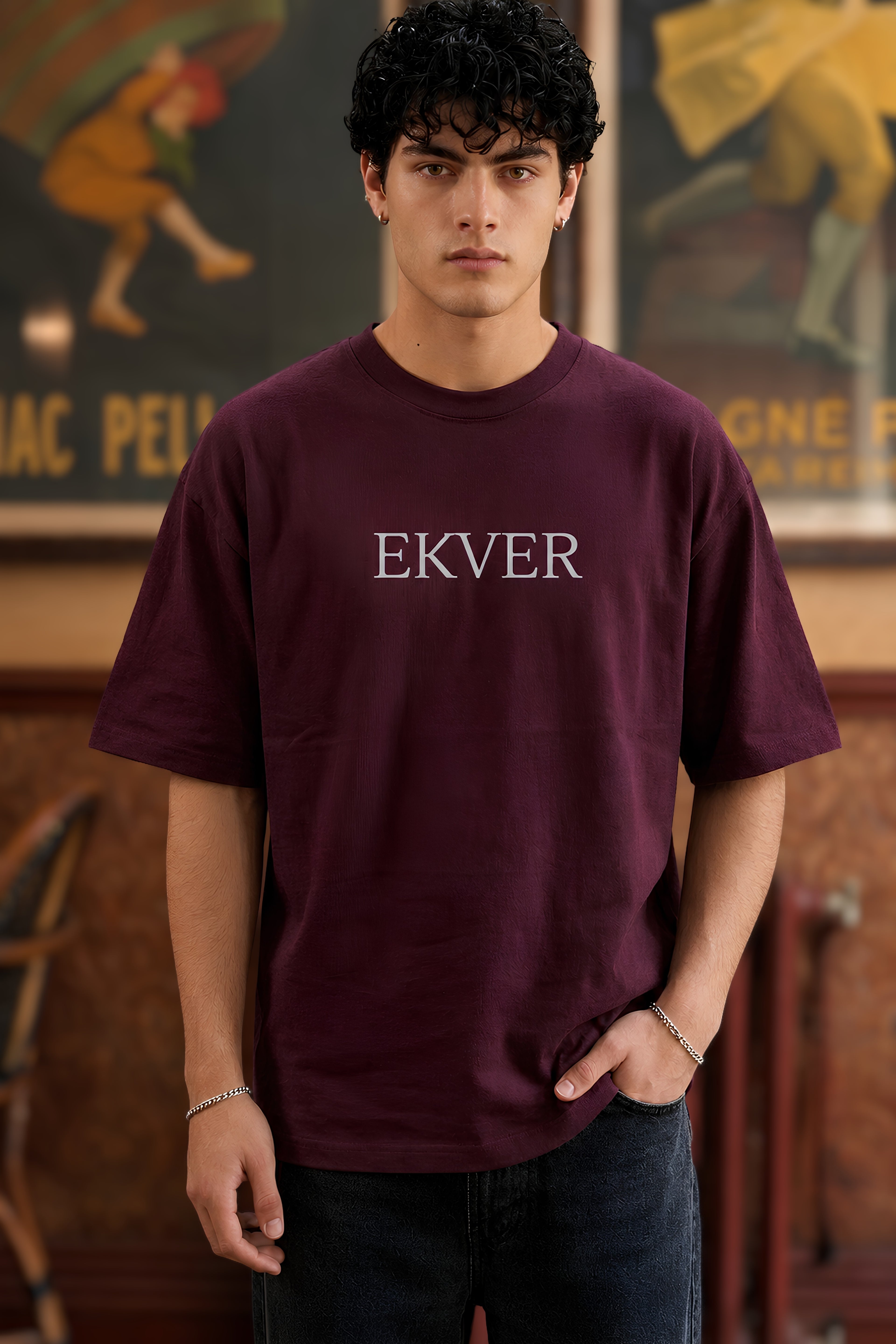 Oversized Maroon T-Shirt - EKVER Monarch