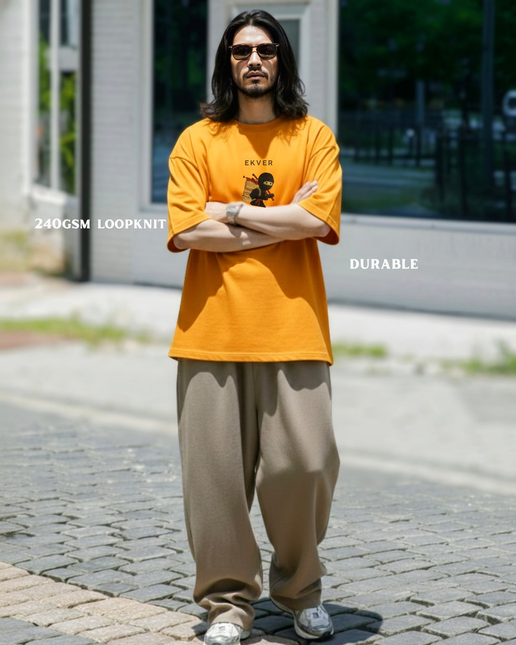 Lil Shinobi Unisex Oversized T-Shirt - Amber Yellow