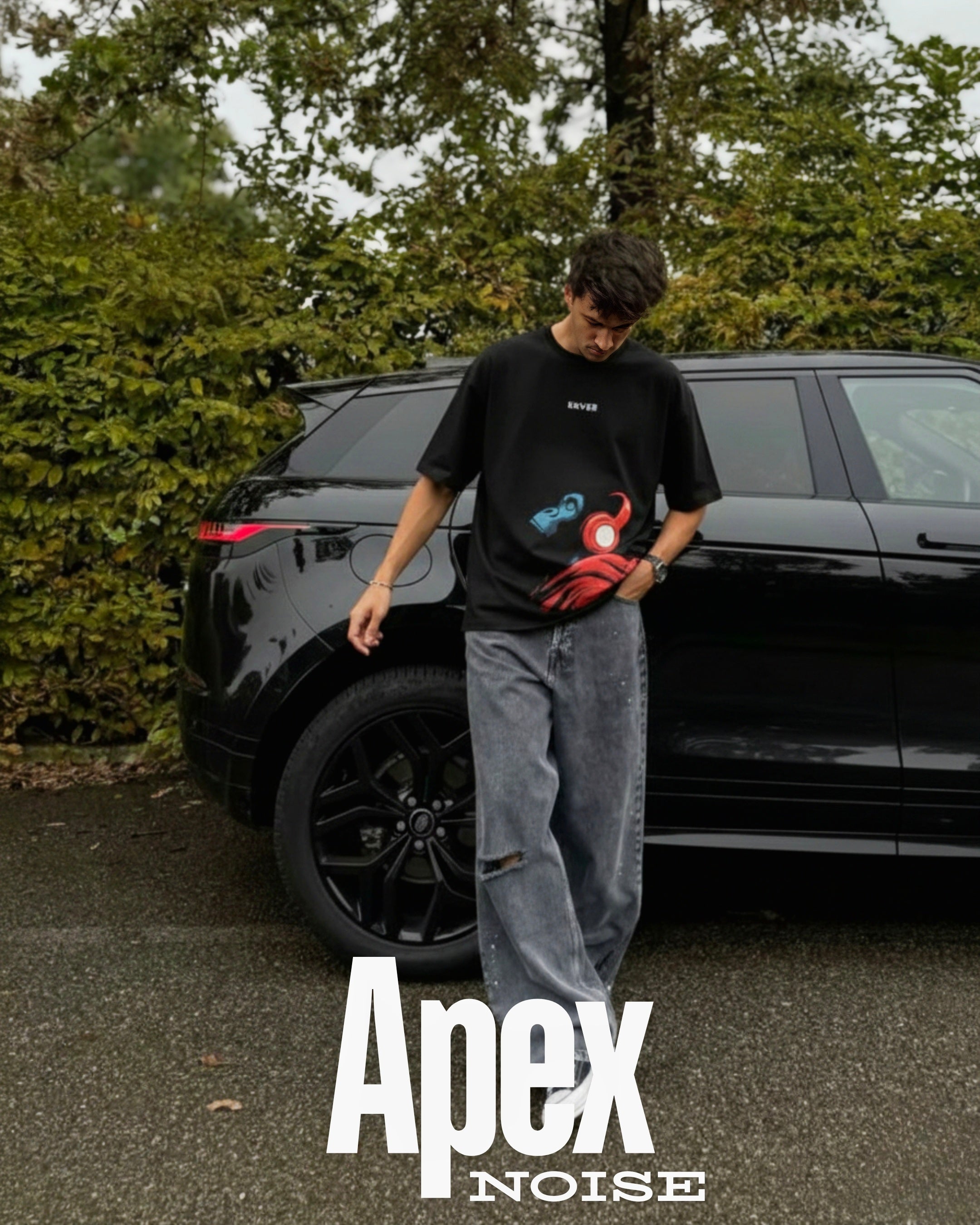 Apex Noise Unisex Oversized T-Shirt -Black