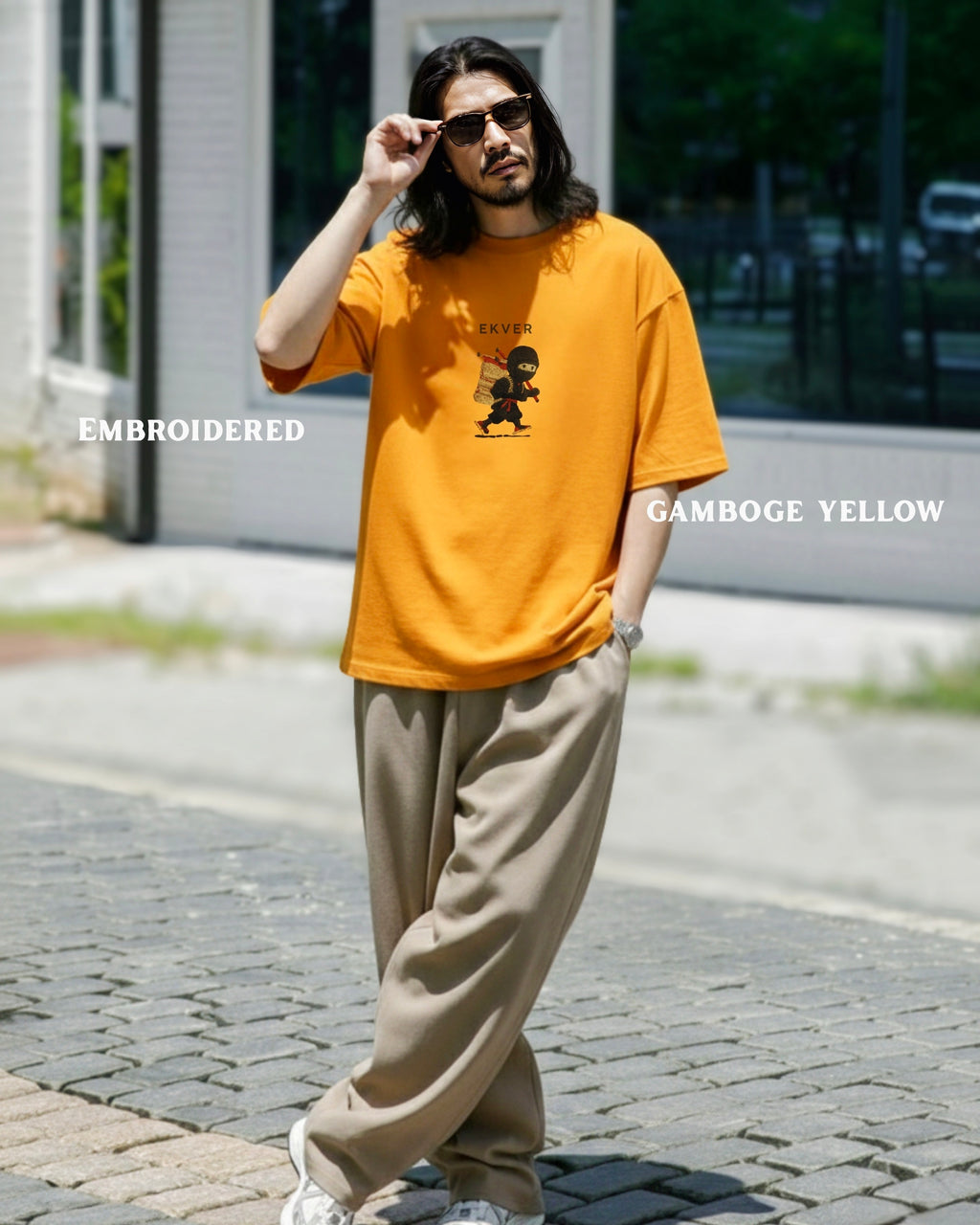Lil Shinobi Unisex Oversized T-Shirt - Amber Yellow