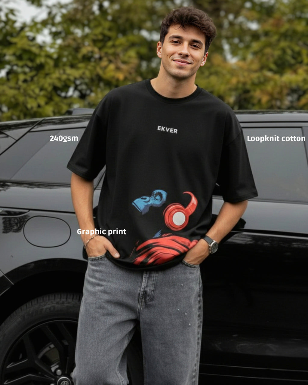 Apex Noise Unisex Oversized T-Shirt -Black