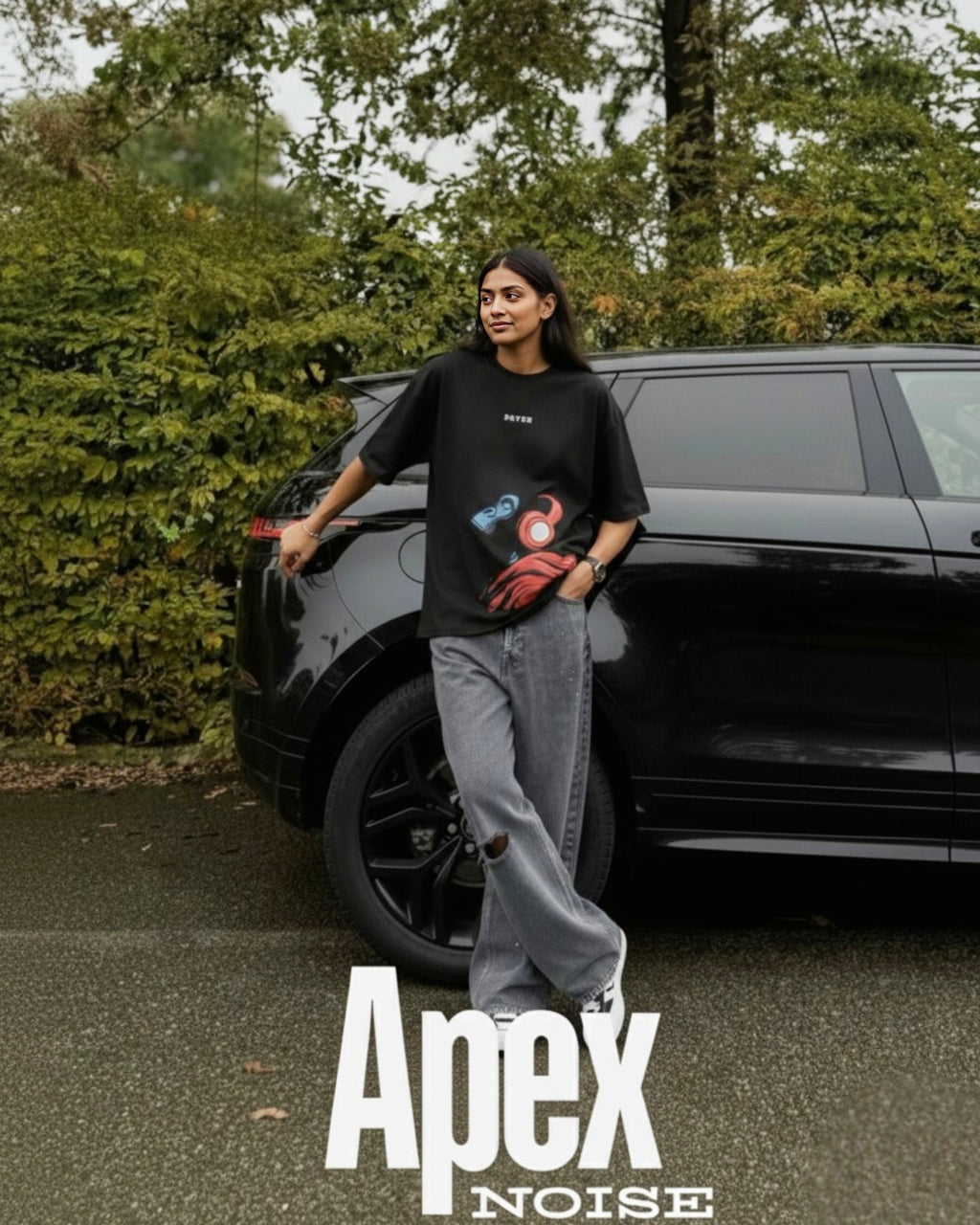 Apex Noise Unisex Oversized T-Shirt -Black