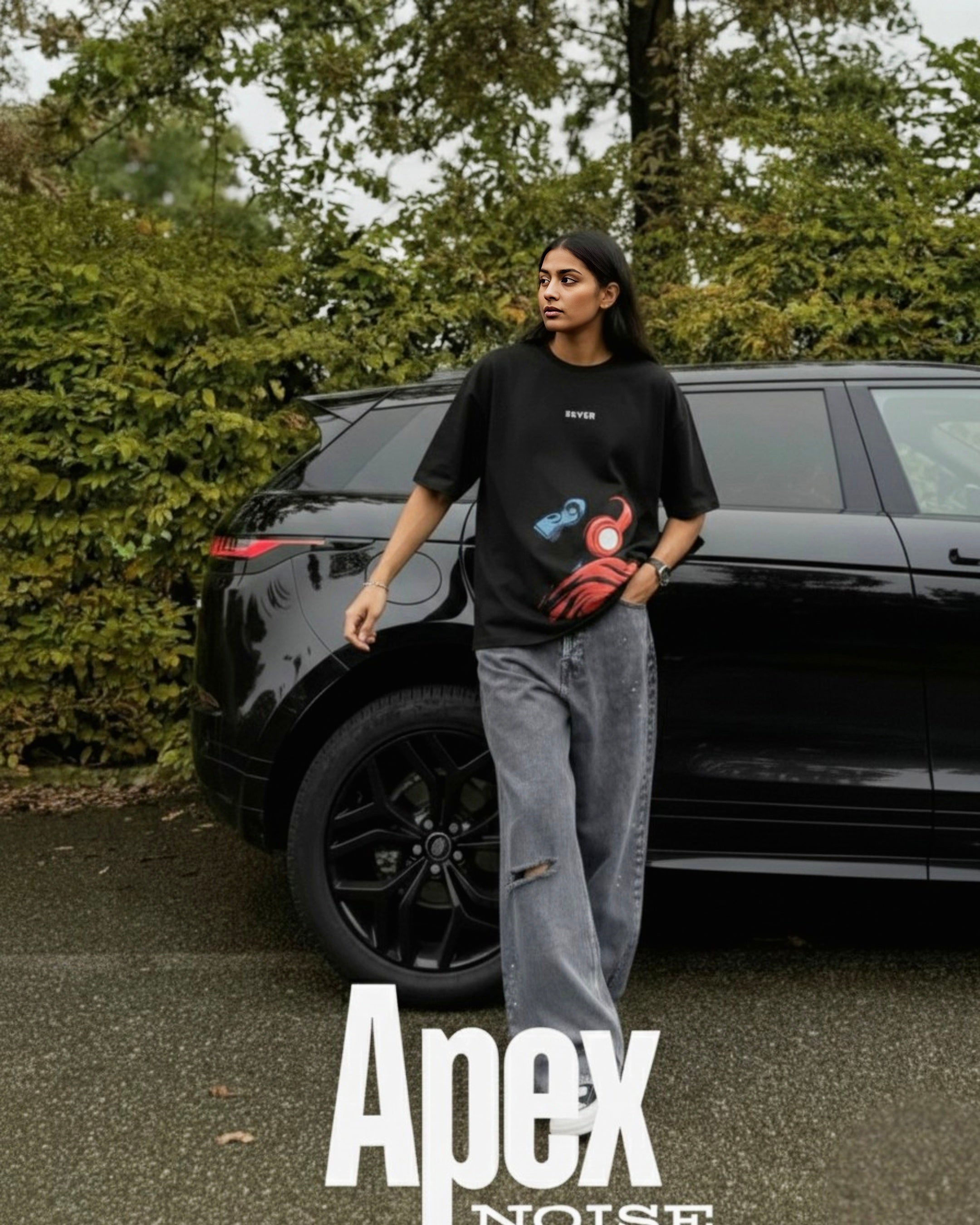 Apex Noise Unisex Oversized T-Shirt -Black