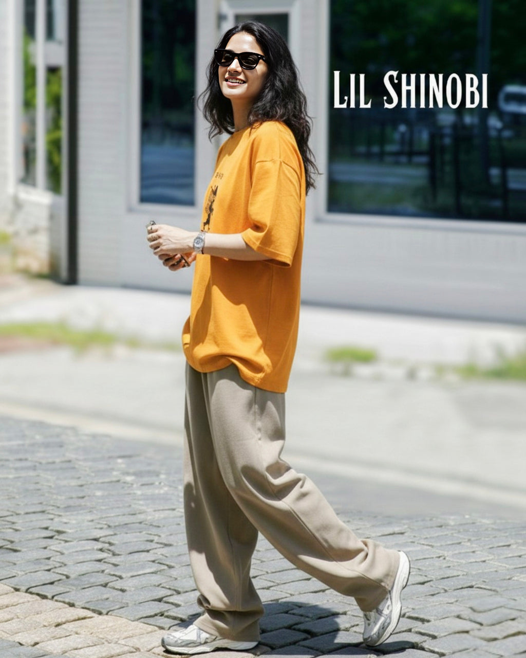Lil Shinobi Unisex Oversized T-Shirt - Amber Yellow