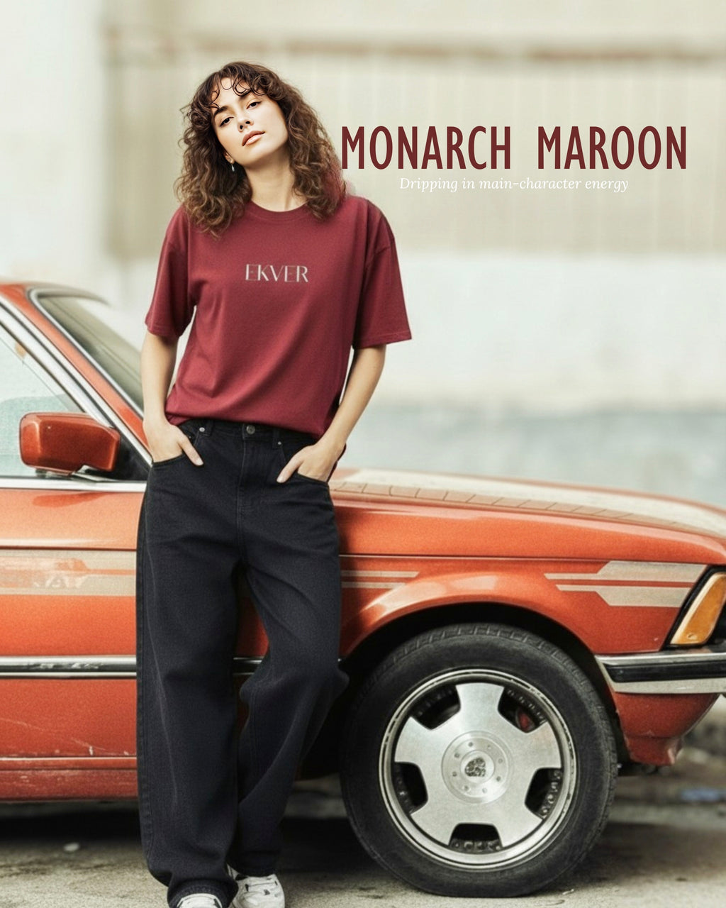 Monarch Maroon Unisex Oversized T-Shirt